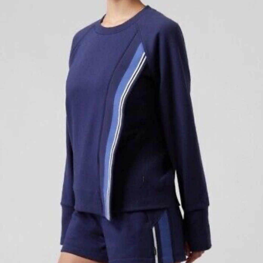 Athleta Triumph Game Time Sweatshirt with Sporty Stripes